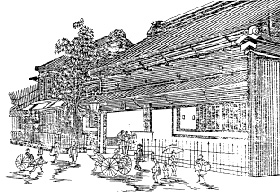 喜谷實母散 当時の『喜谷實母散本舗』を描いた挿絵